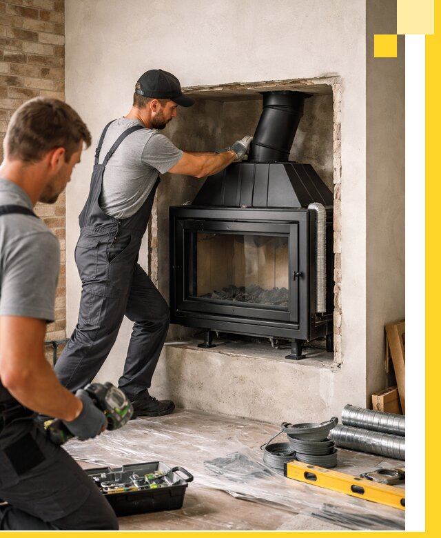 Установка каминных топок в Можге: монтаж, подключение
