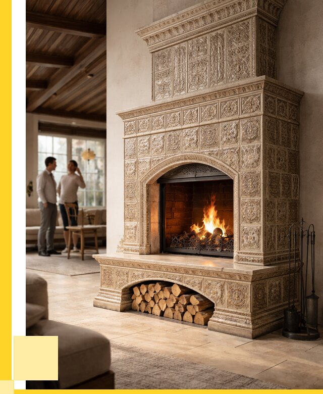 Купить изразцовый камин в Можге от 253200 р. | ЭриданМжг