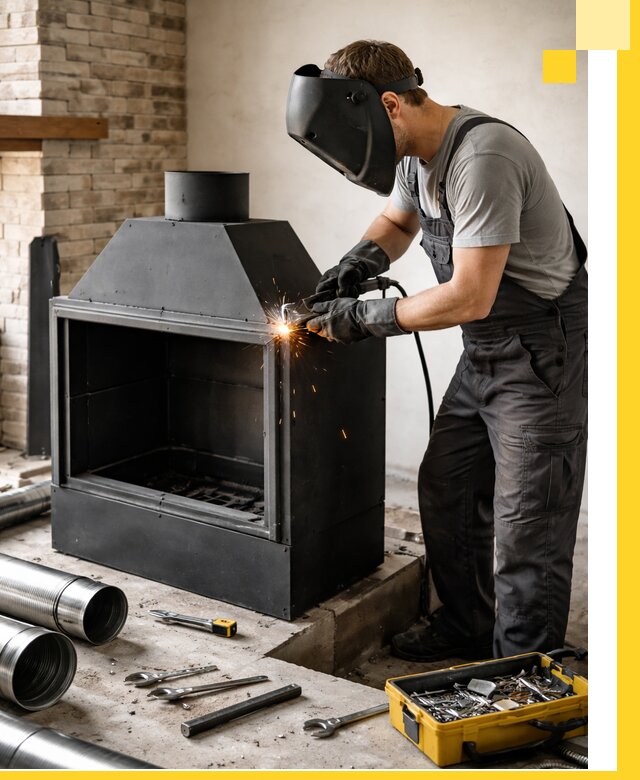 Продажа и установка металлических каминов в Можге под ключ