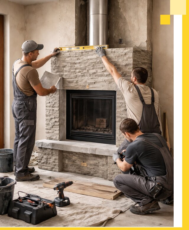 Профессиональный монтаж каминов под ключ в Можге для дома