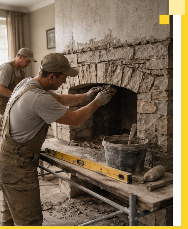 Изготовление каминов под ключ в Можге, монтаж и отделка