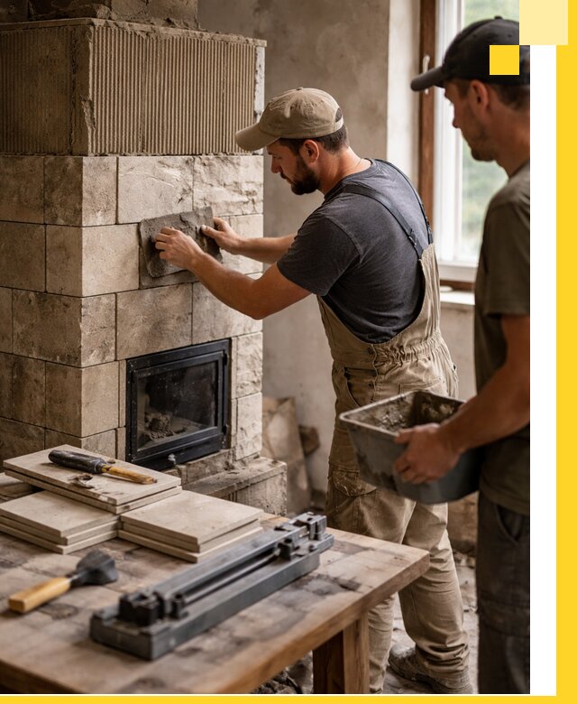 Профессиональная облицовка печей в Можге: керамика и камень