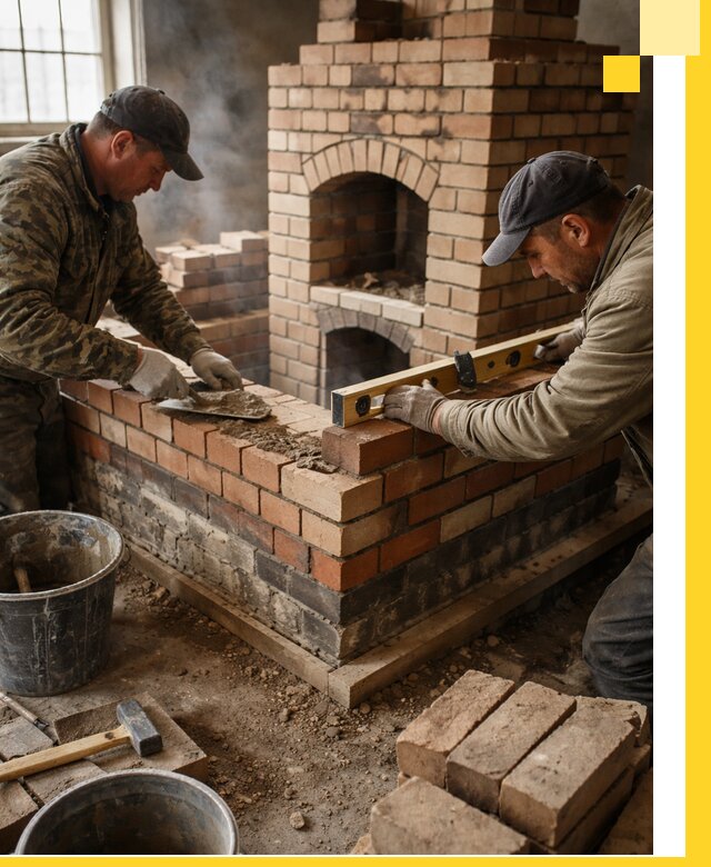 Изготовление и монтаж печей и каминов из кирпича в Можге