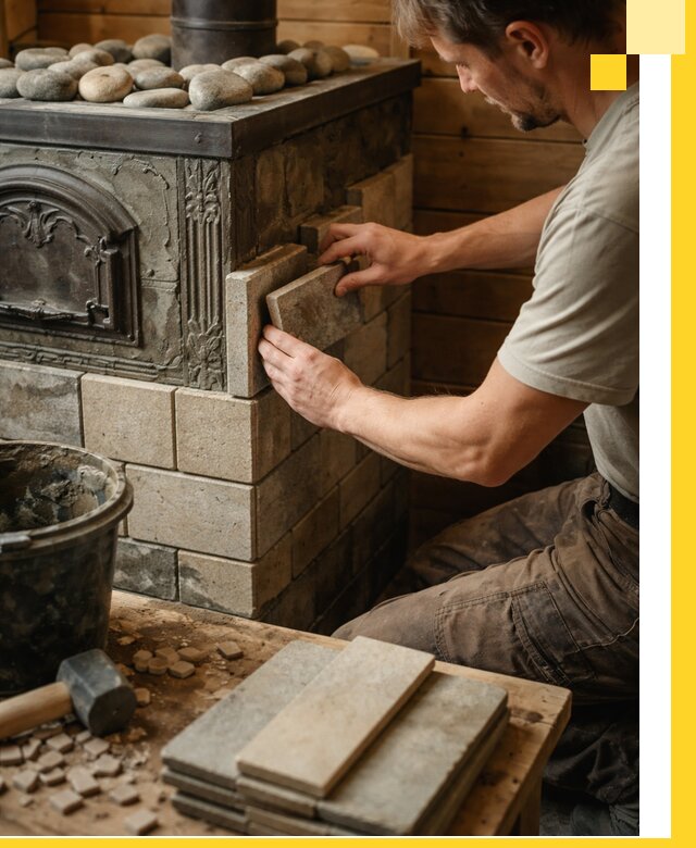 Облицовка банных печей в Можге профессиональная отделка