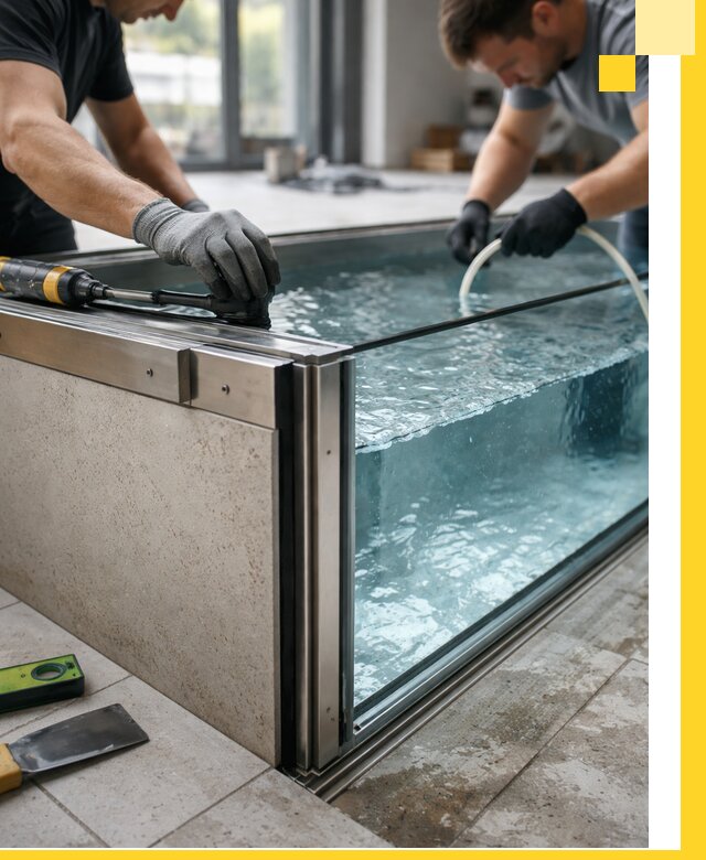 Проектирование и монтаж стеклянных бассейнов в Можге