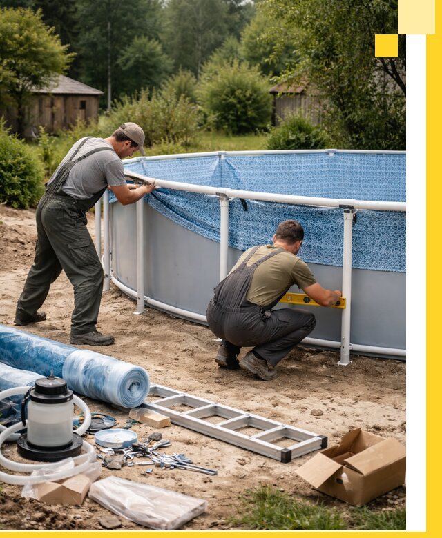 Установка и монтаж каркасных бассейнов в Можге под ключ