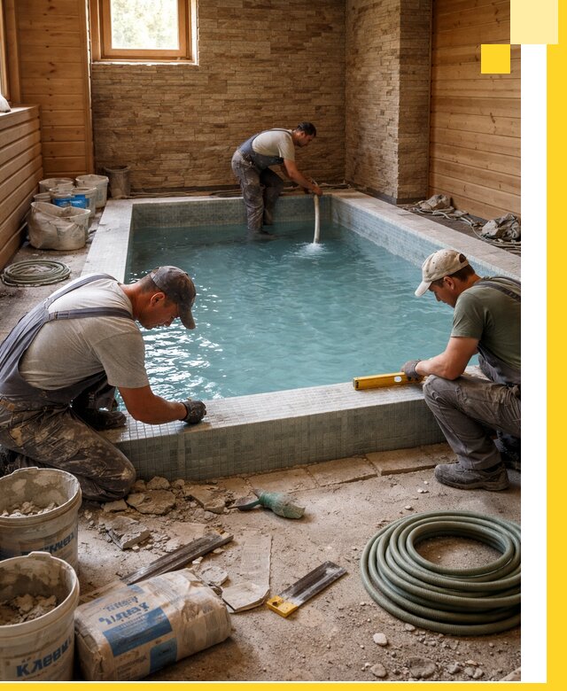 Проектирование и строительство бассейнов для бани в Можге