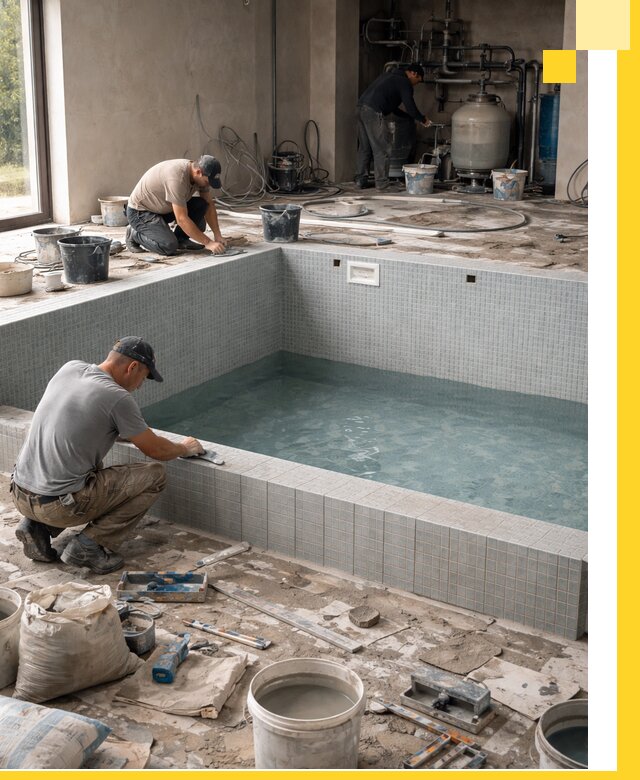 Строительство и монтаж бассейнов в помещении в Можге