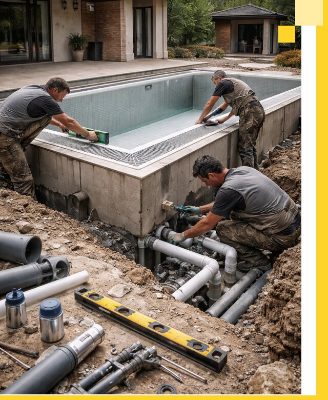 Строительство переливных бассейнов в Можге под ключ