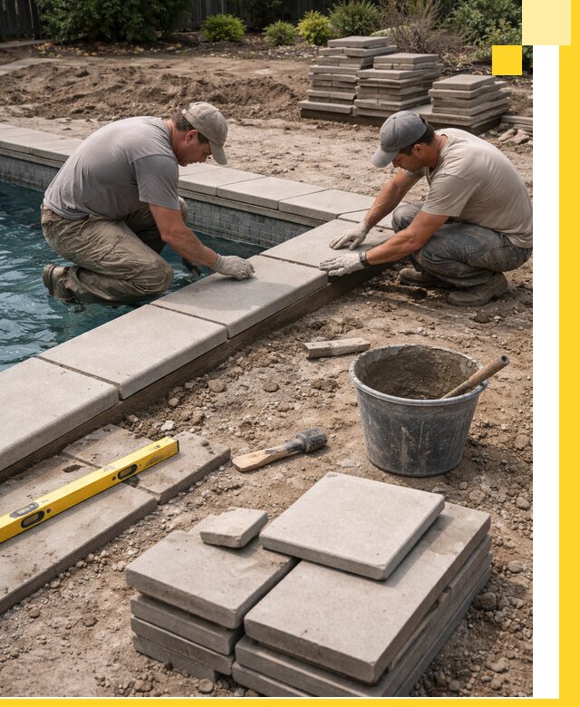 Установка и изготовление копингового камня для бассейнов в Можге