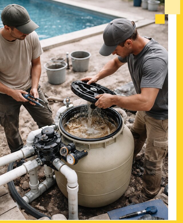 Установка и обслуживание песочных фильтров для бассейнов в Можге