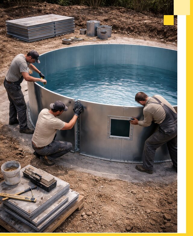 Круглые бассейны под ключ в Можге проектирование и монтаж