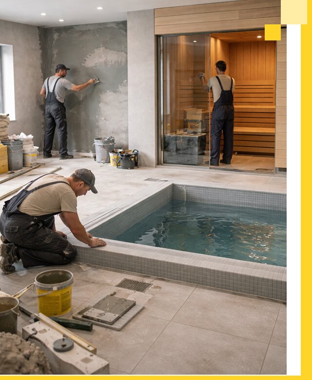 Проектирование и строительство сауны с бассейном в Можге