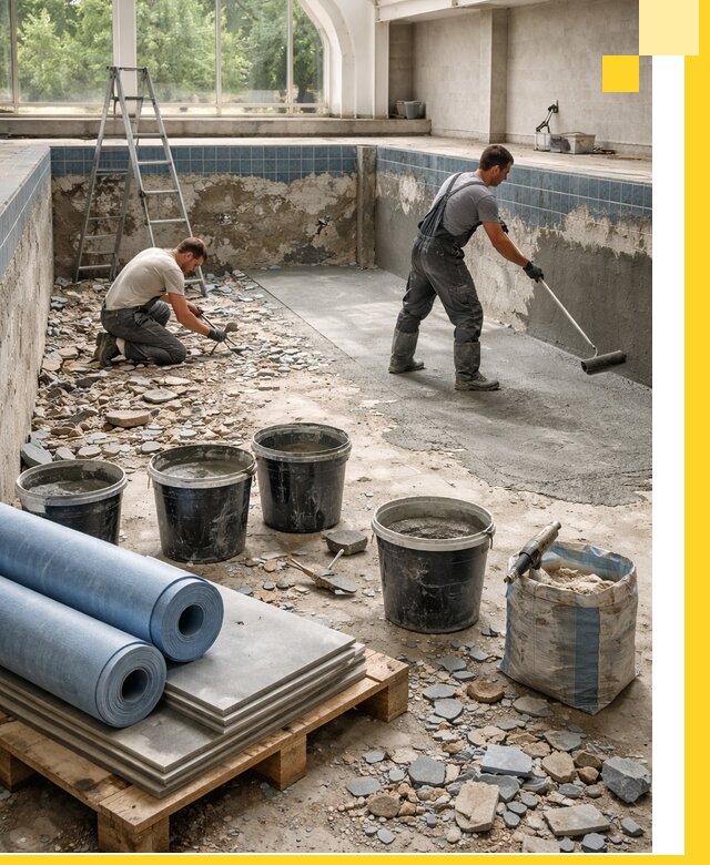 Реконструкция бассейнов в Можге: ремонт, гидроизоляция