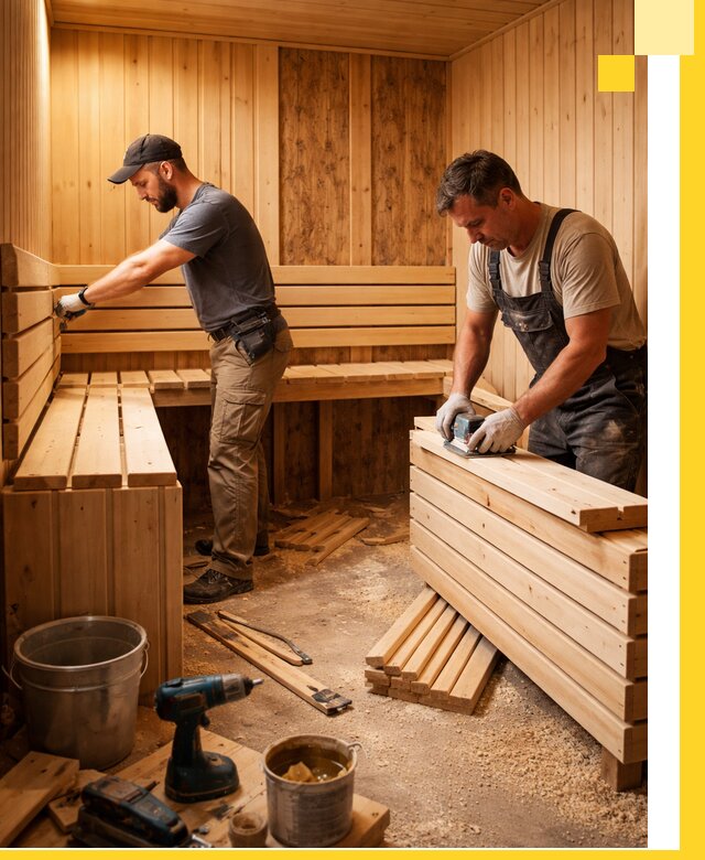 Профессиональный комплексный ремонт саун под ключ в Можге