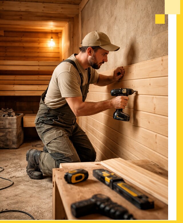 Профессиональная внутренняя отделка бани в Можге под ключ