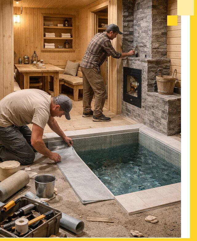 Строительство бань с комнатой отдыха под ключ в Можге