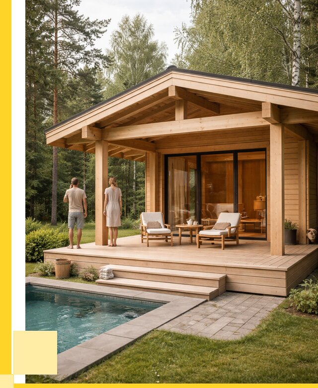 Бани с террасой под ключ в Можге от 607680 р. | ЭриданМжг