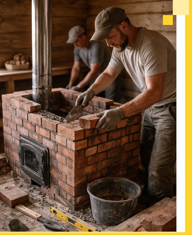 Кирпичные печи для бани под ключ в Можге, проект и монтаж