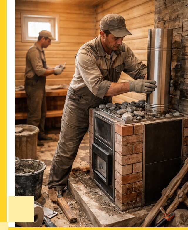 Монтаж печи в бане под ключ в Можге от 20256 р. | ЭриданМжг