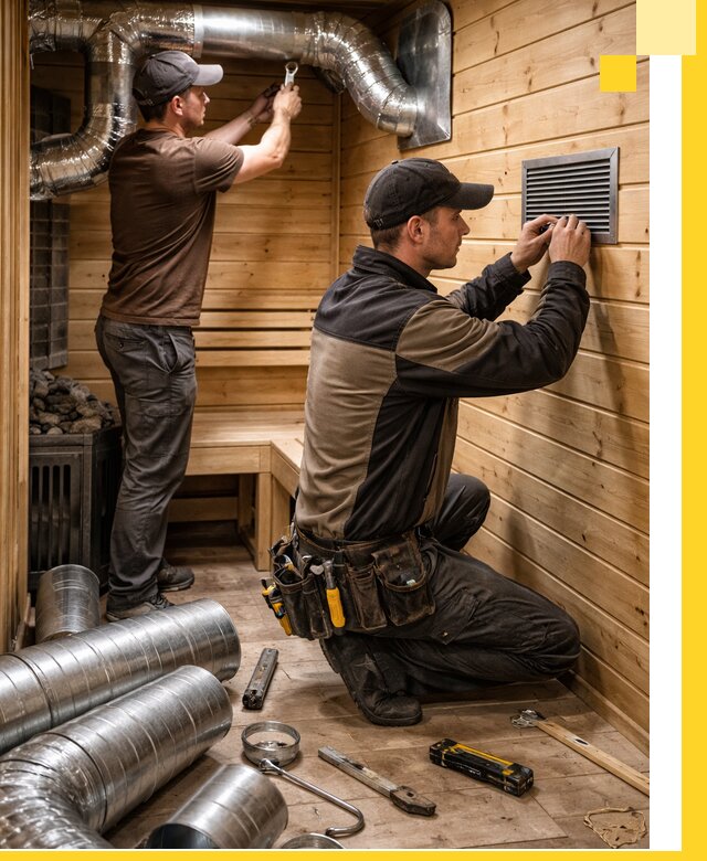 Проектирование и монтаж вентиляции бани в Можге под ключ