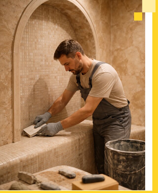 Профессиональная отделка хамамов с мозаикой под ключ в Можге