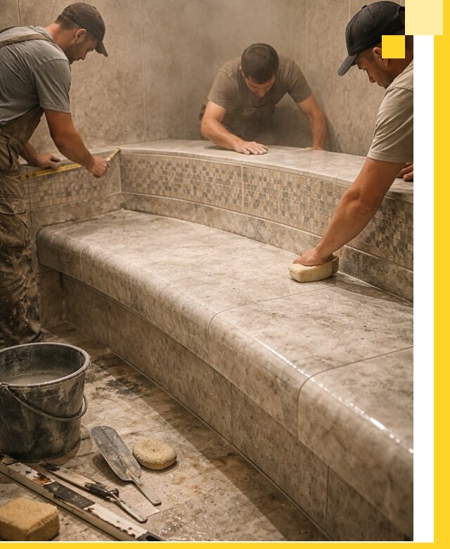 Изготовление и установка сидений для хамама в Можге