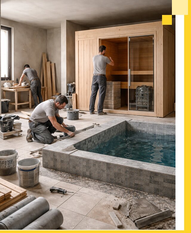 SPA зоны под ключ с бассейном сауной и печью в Можге